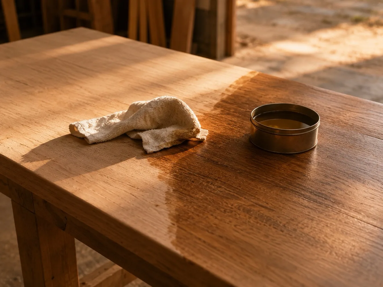 The workshop bench, mid-afternoon